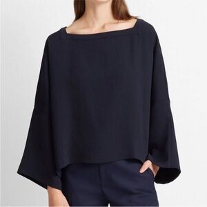 Club Monaco Navy Square Neck Top